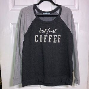 Maurices XL Dark Gray and Light Gray Coffee Sweatshirt